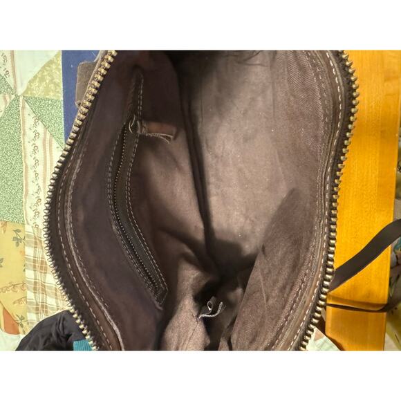 Rare FRYE Chocolate Brown Leather Braided Samantha Satchel Bag - Picture 8 of 15